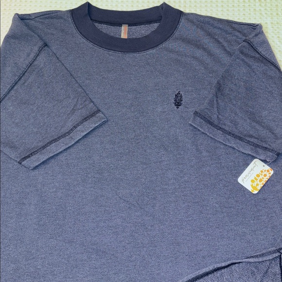 NEW! FREE PEOPLE MOVEMENT Back Me Up MEDIUM Midnight Navy Blue Sweatshirt Relax - Picture 9 of 16